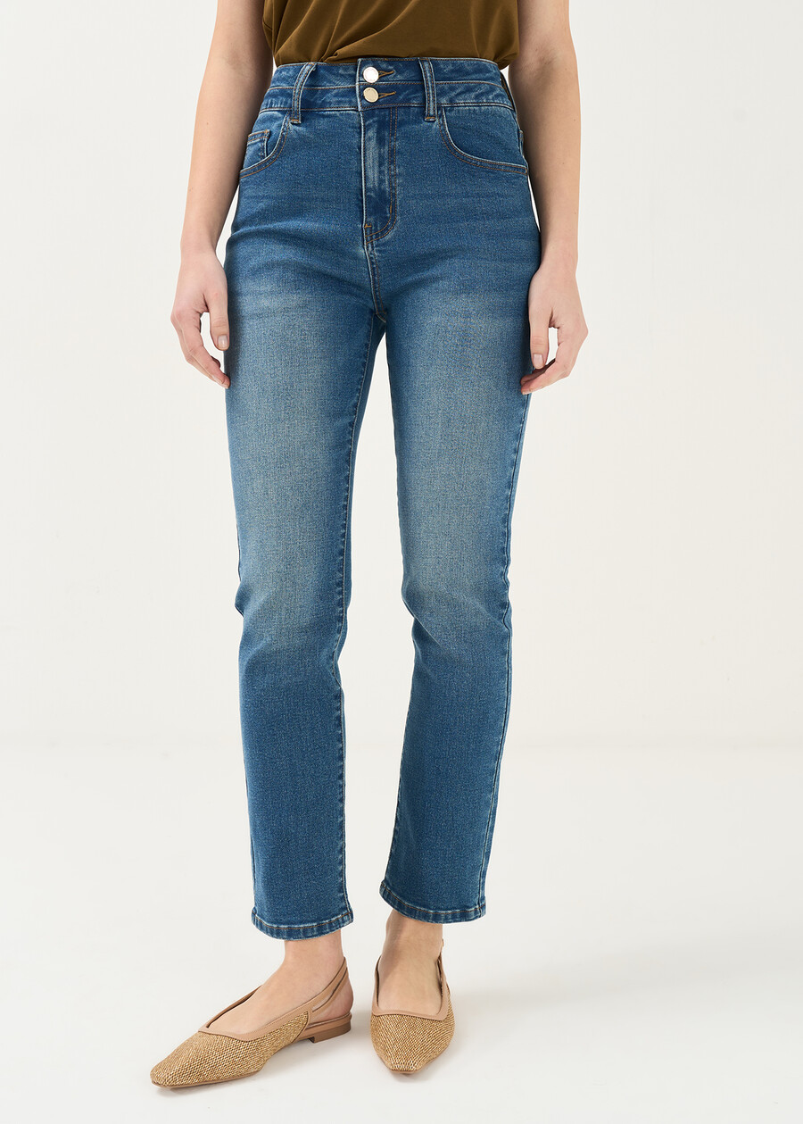 Kate skinny double waistband jeans DENIM MEDIUM DENIM Woman , image number 2