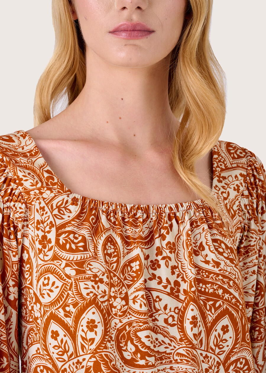 Sylvie square-neck jersey MARRONE AMBER Woman , image number 2
