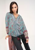 Blusa Bruny stampa lurex ROSSO BORDEAUXAZZURRO BREZZA Donna immagine n. 1