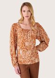 Sylvie square-neck jersey MARRONE AMBER Woman image number 1