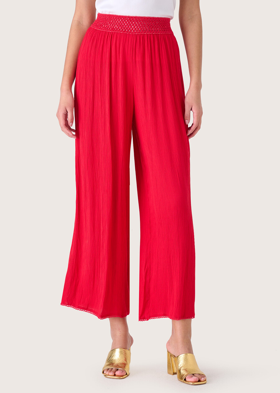 Pessy 100% rayon trousers ROSSO CARPETBLU ABISSO Woman , image number 2