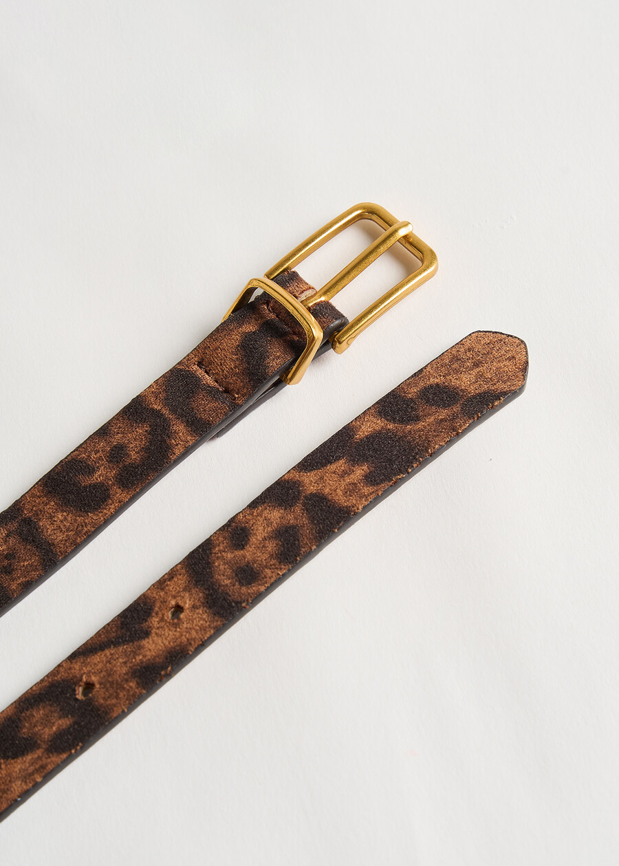 Cintura Cleide animalier in eco-camoscio MARRONE CARAMELLO Donna , immagine n. 4