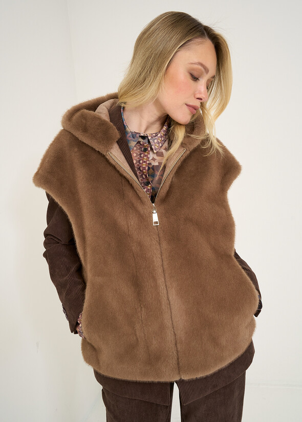 Gerwin faux fur vest MARRONE Woman null