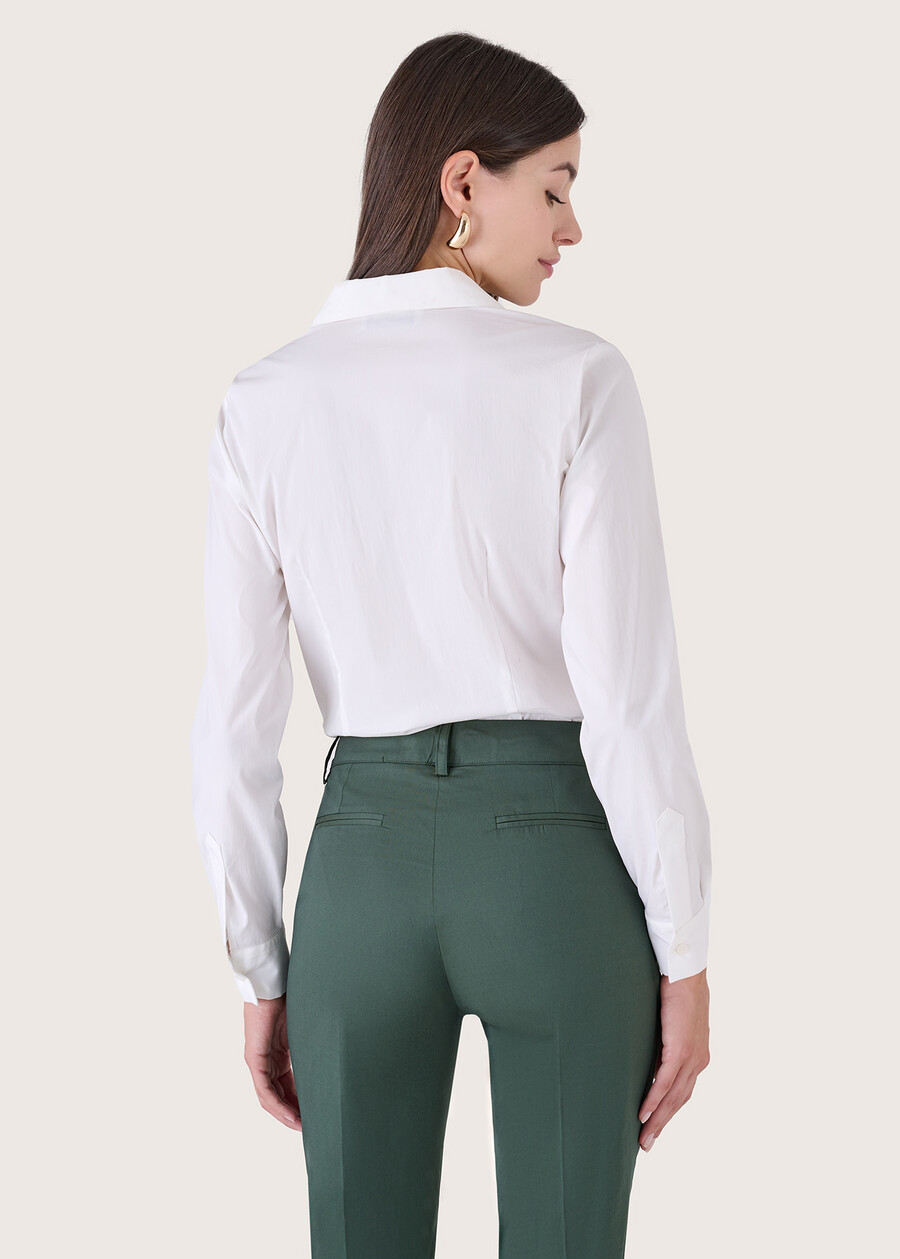 Camicia Carlett in cotone BIANCO WHITEBLU CELESTE Donna , immagine n. 3