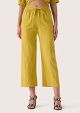 Pommy linen and cotton Capri trousers GIALLO MANGO Woman image number 2