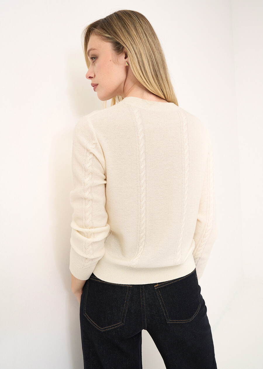 Maglia Meggy in lana e cashmere BEIGE LATTEBLU Donna , immagine n. 3