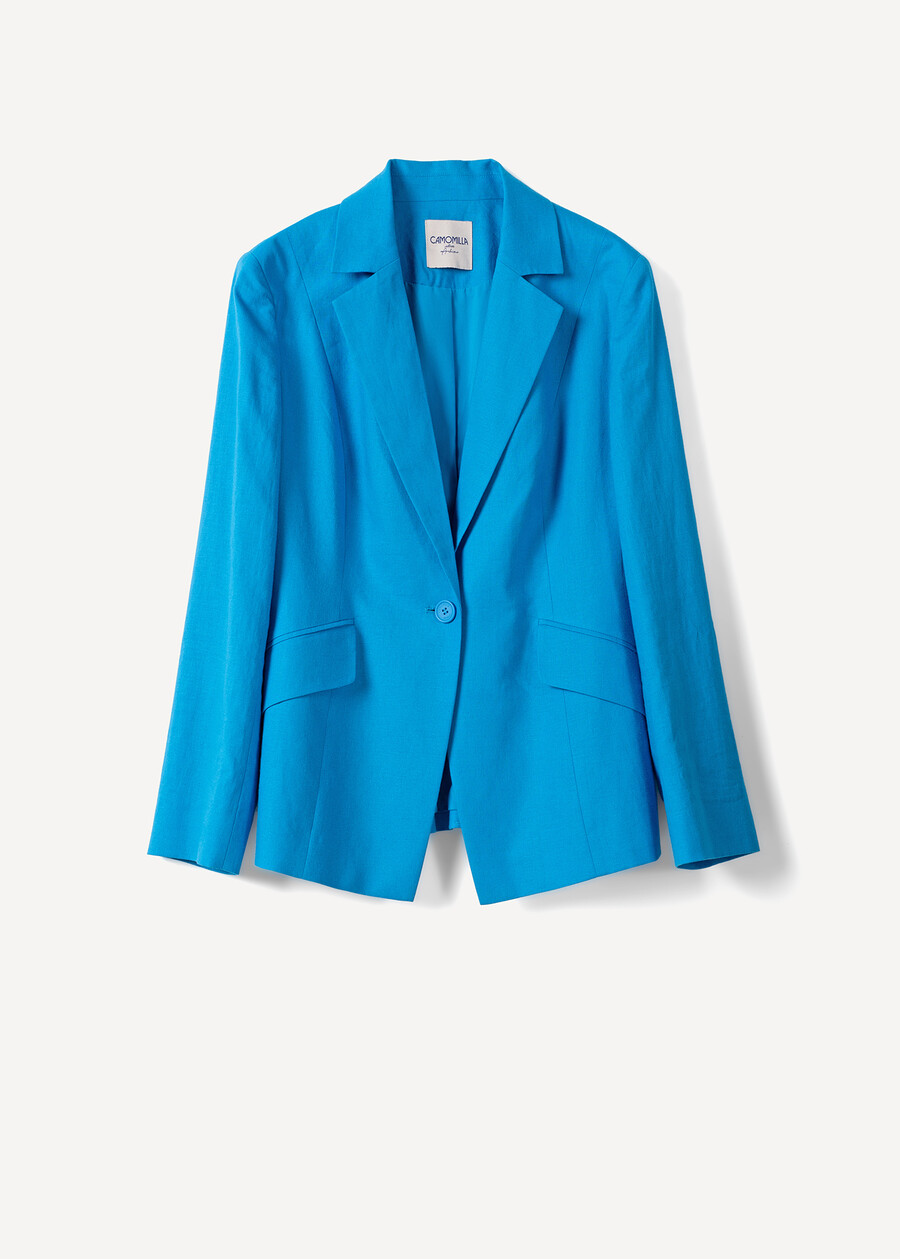 Gennifer linen blend jacket BLUROSABIANCO WHITEROSA FUCSIA Woman , image number 5