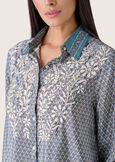 Cristal satin shirt BLUE POLVERE Woman image number 2