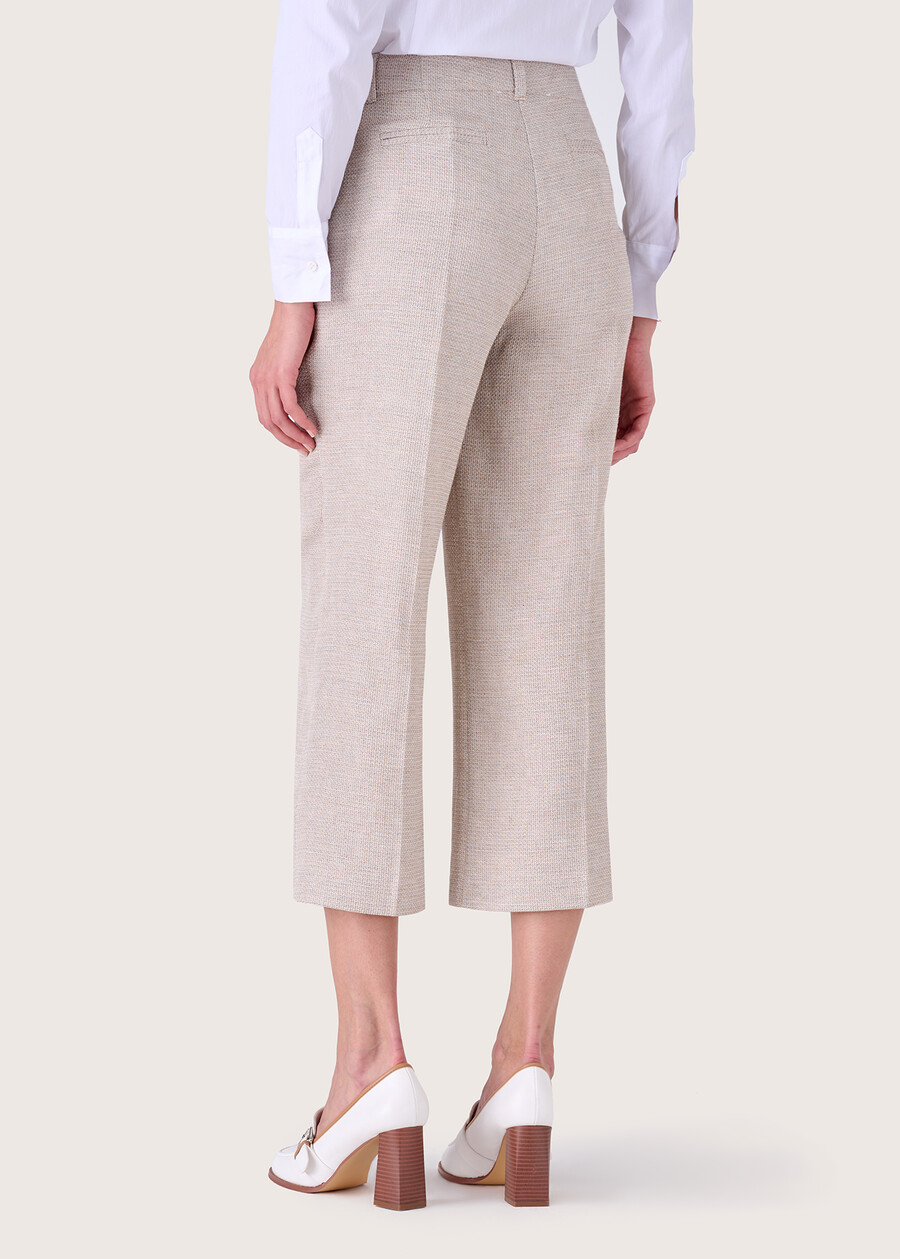 Sara mat effect trousers BEIGE Woman , image number 4