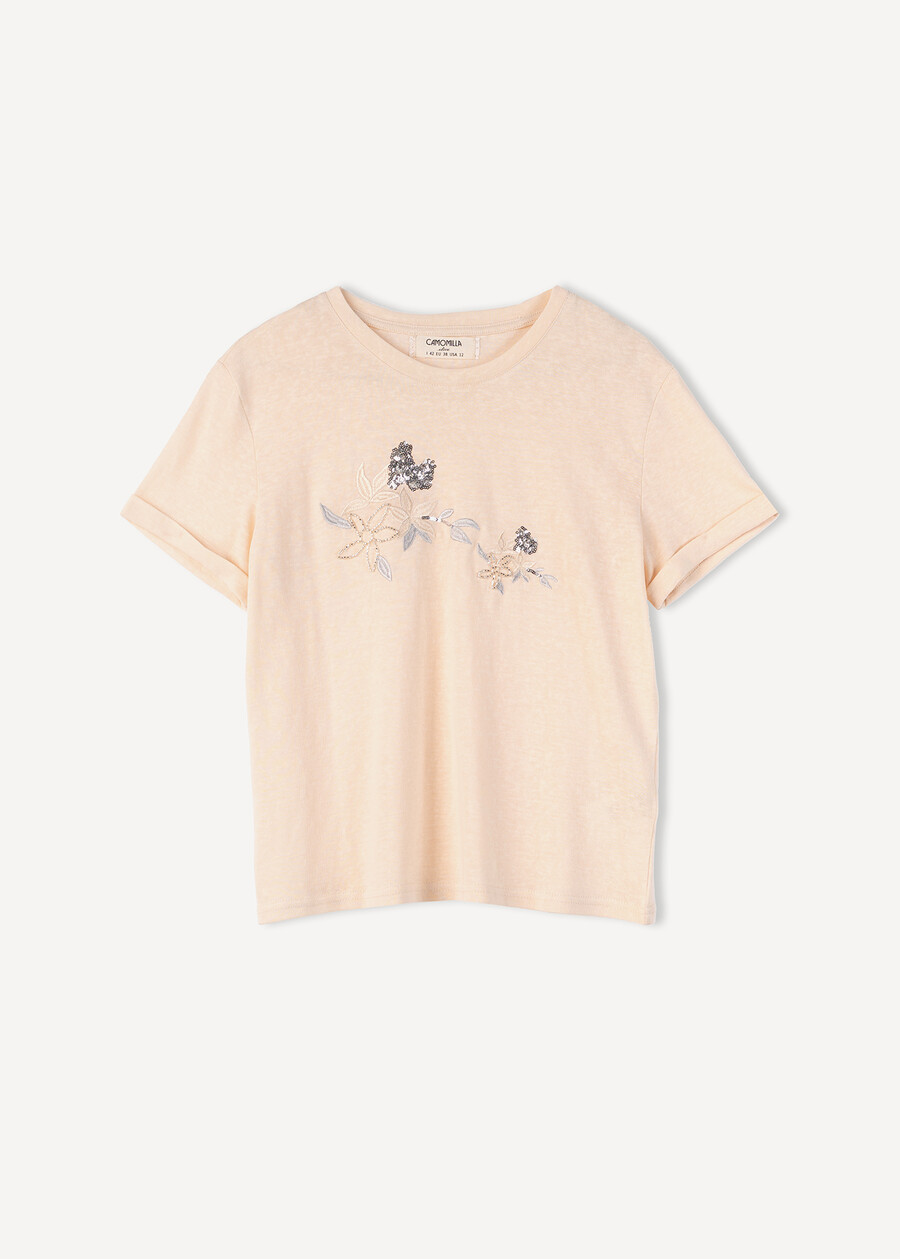 T-shirt Soleil ricami e paillettes ROSA Donna , immagine n. 5