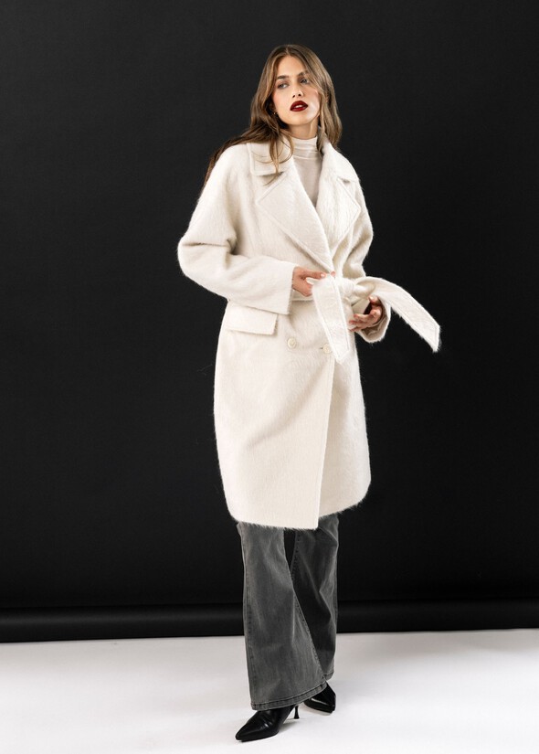 Cissy double-breasted coat BEIGE LATTE Woman null