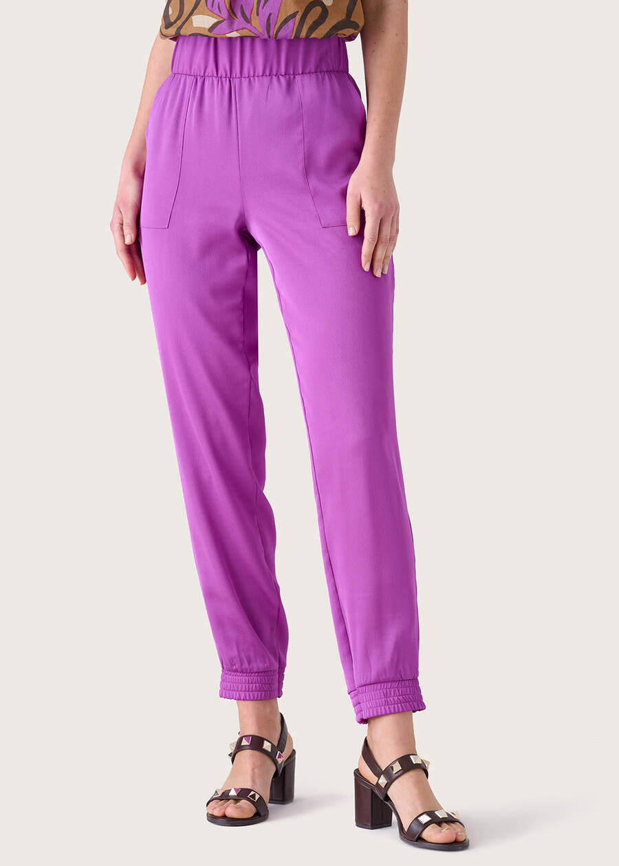 Pantalone Cara in crepe VIOLA GRAPE Donna , immagine n. 3
