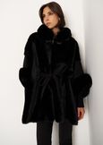 Mantella Morea con dettagli in ecopelliccia NERO BLACKBEIGE LATTE Donna immagine n. 1