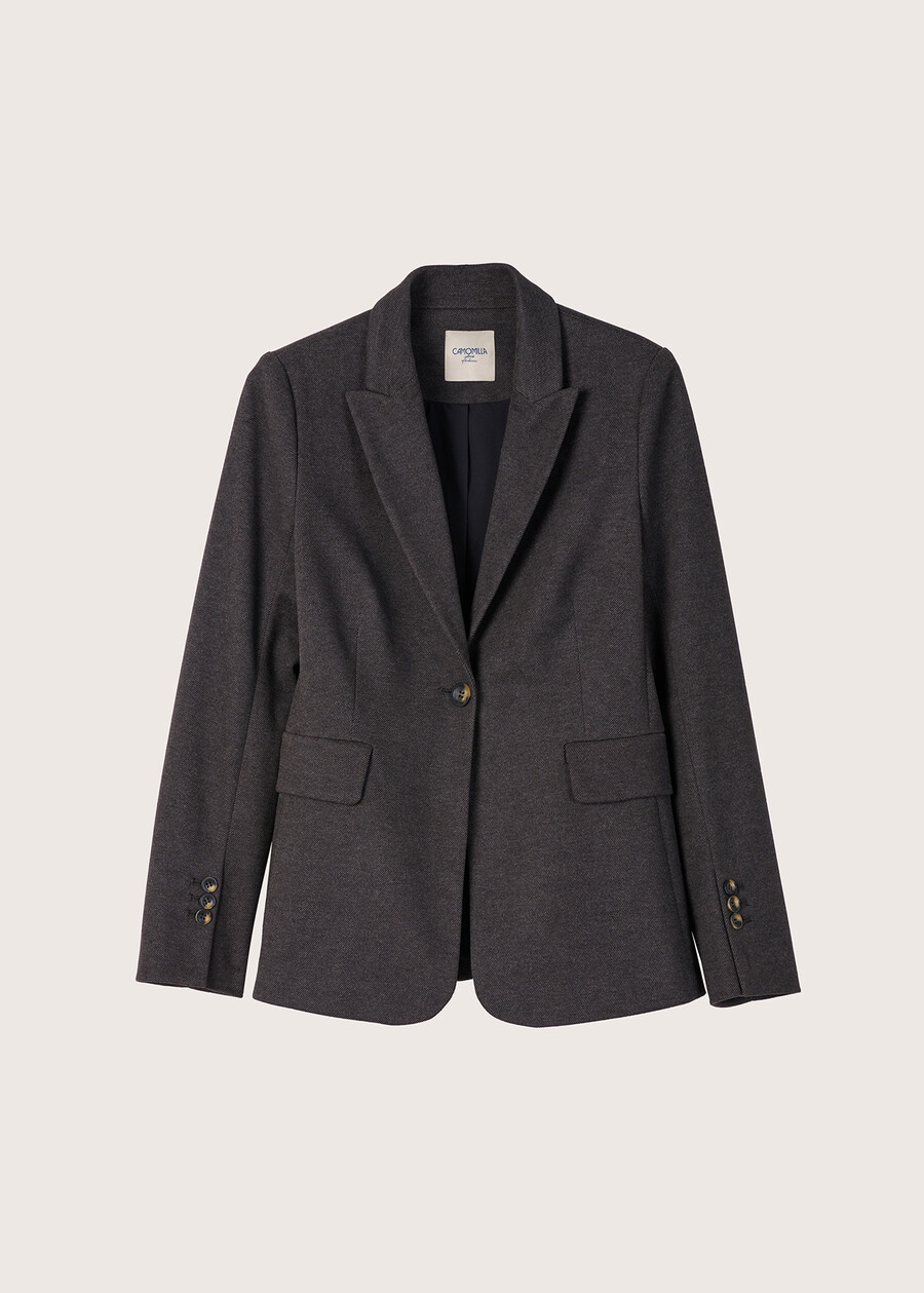 Gaby herringbone cloth blazer BLU GRAFITE Woman , image number 5