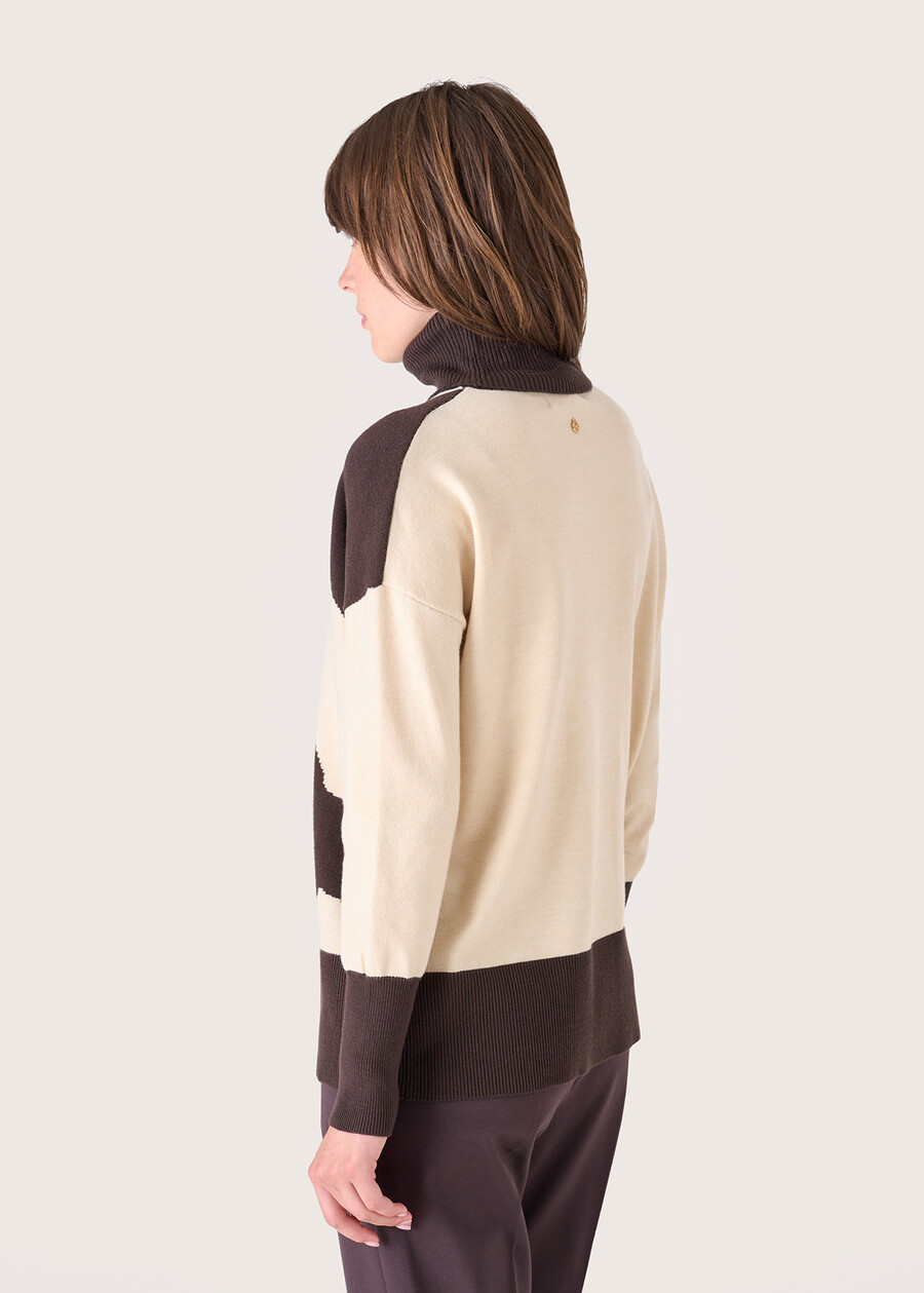 Marta abstract pattern jersey BEIGE LANA Woman , image number 4
