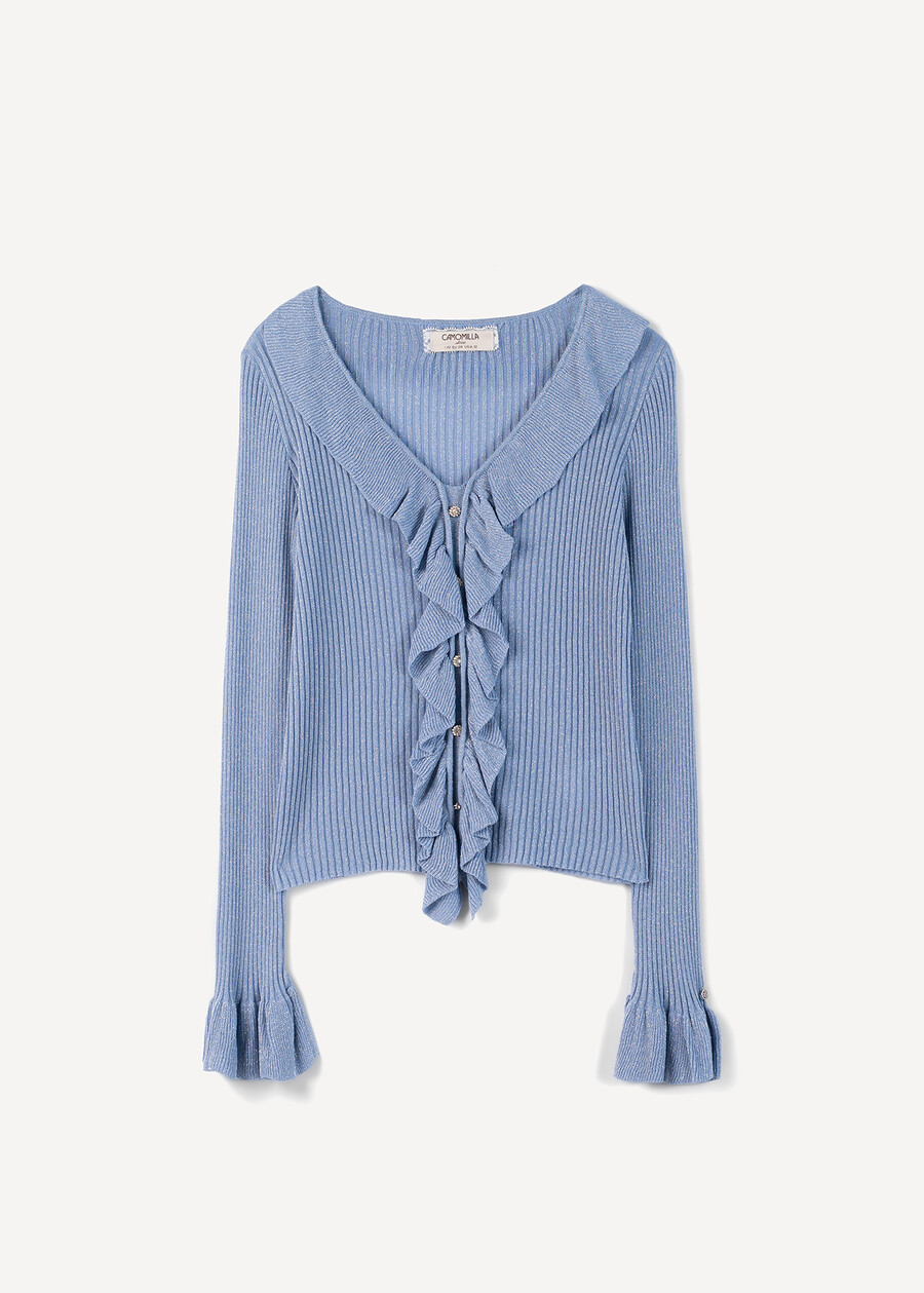 Mietta knit with jewel buttons GRIGIO Woman , image number 4