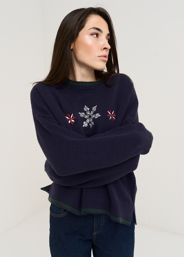 Maglia Meltin ricamo spacchetti VERDE FORESTA Donna null