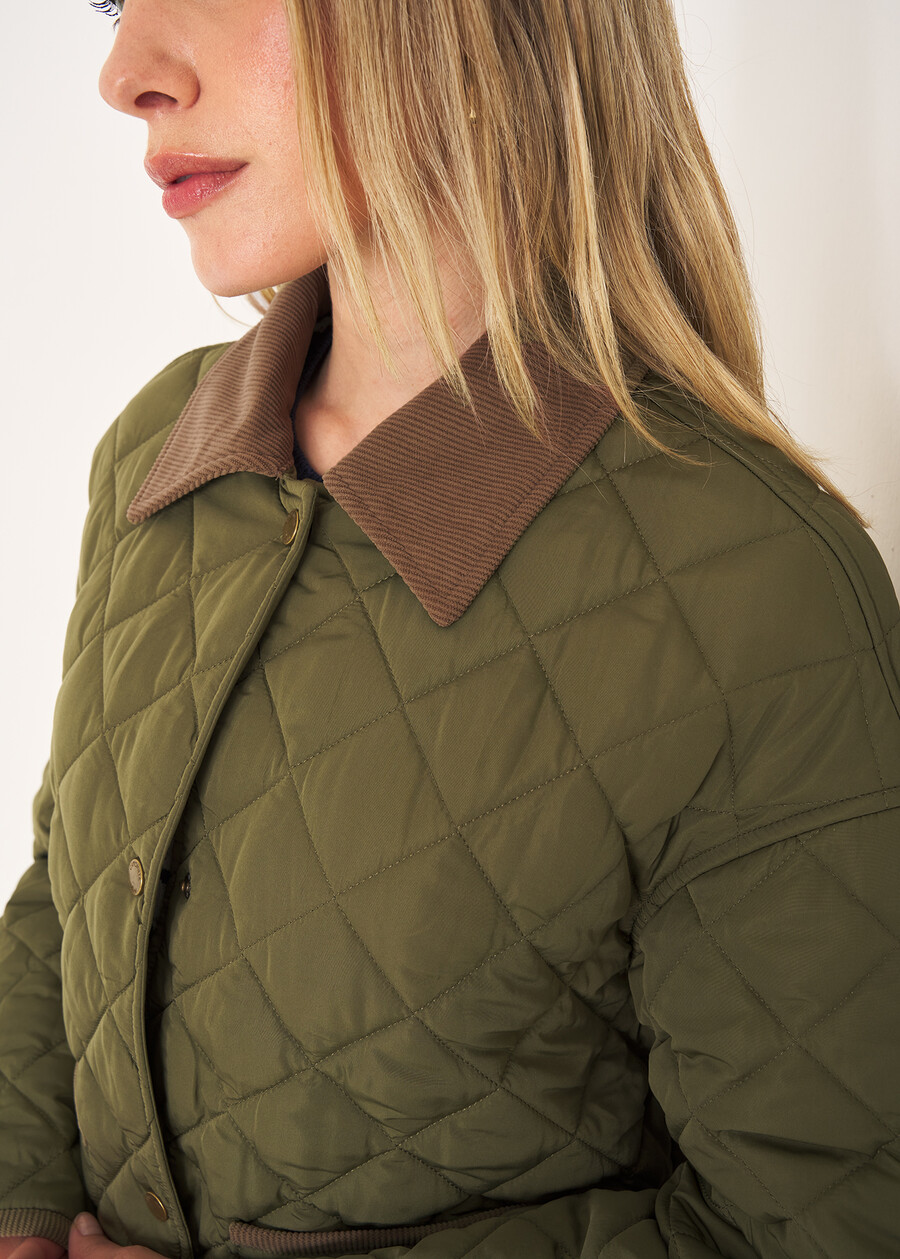 Glossy quilted jacket VERDE ALGA Woman , image number 2