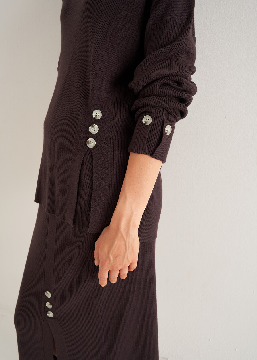 Mara ribbed sweater MARRONE CAFFEGRIGIO PERLA Woman , image number 3