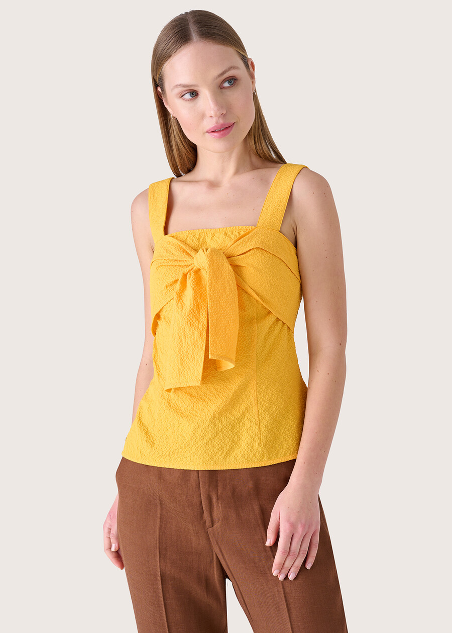 Teo squared neck top GIALLO VANILLA Woman , image number 1