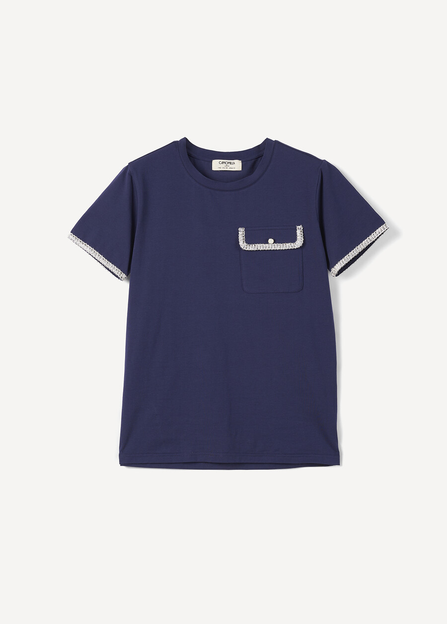 T-shirt Senca con passamaneria BLU Donna , immagine n. 4
