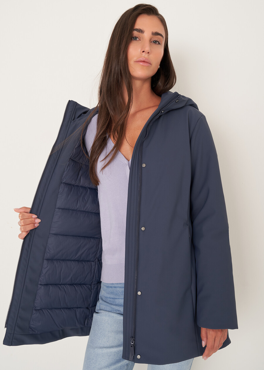 Piotr padded jacket with hood BLU MIDNIGHTVIOLA VINACCIA Woman , image number 3