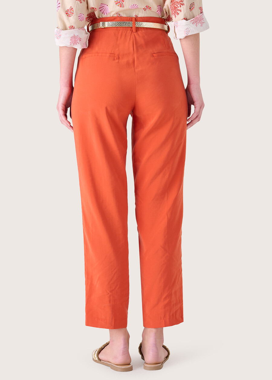 Gigi trousers with cupro effect MARRONE CACAO Woman , image number 4