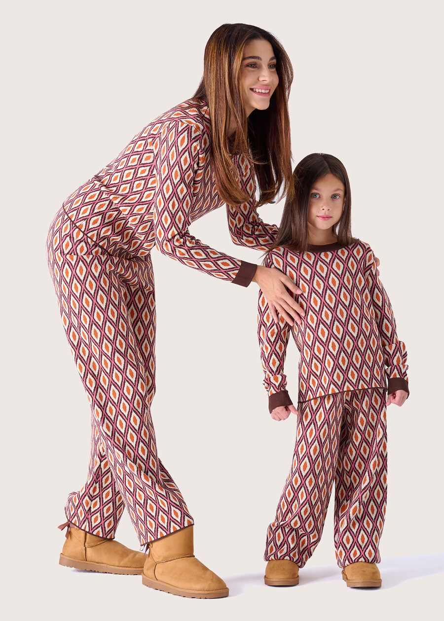 Melyna geometric pattern jersey MARRONE CASTAGNA Woman , image number 3