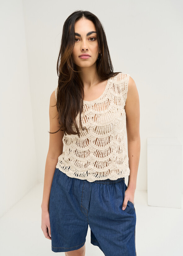 Thandra sleeveless knit top BEIGE LIGHT BEIGE Woman null