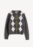 Cady wool argyle cardigan GRIGIO GREY Woman image number 5
