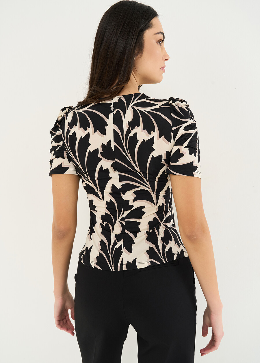 Sirya knotted front T-shirt BEIGE LATTE Woman , image number 3