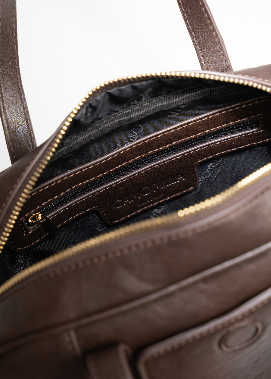 Bessie faux leather duffle bag NERO BLACKMARRONE CAFFE Woman , image number 4