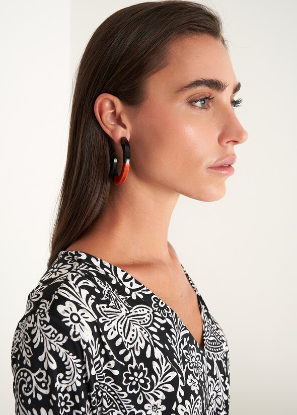 Orecchini Gilda in resina NERO BLACK Donna null