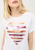 T-shirt Shirley con cuore di paillettes BIANCO WHITE Donna immagine n. 2