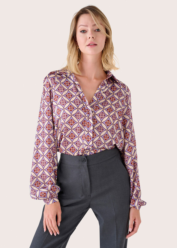 Carmen satin shirt ROSA MALVA Woman null