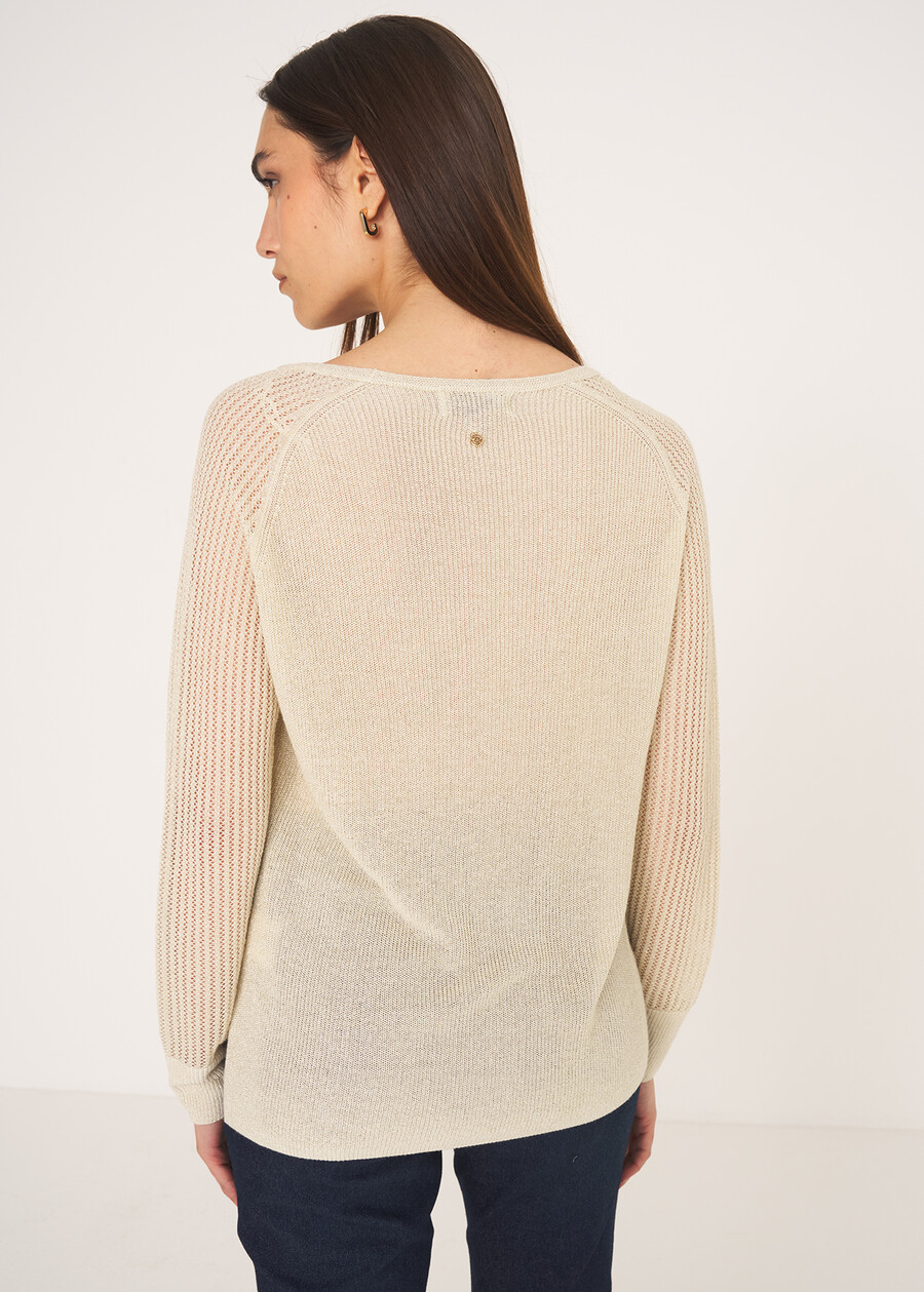 Mariel lurex knit sweater
 BEIGE LIGHT BEIGENERO BLACK Woman , image number 3