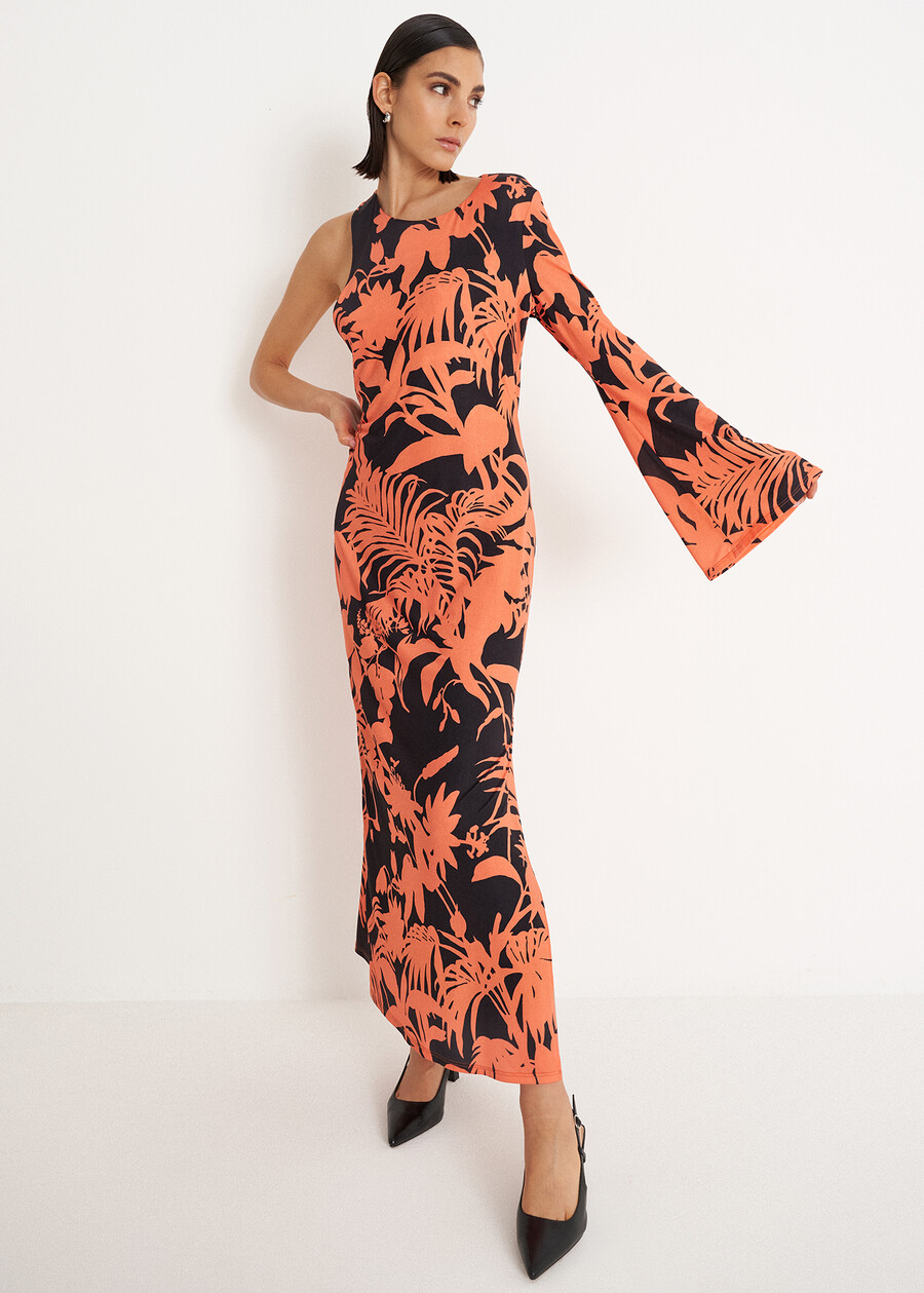 Abito lungo Alberto in jersey ROSSO ARANCIONE Donna , immagine n. 2