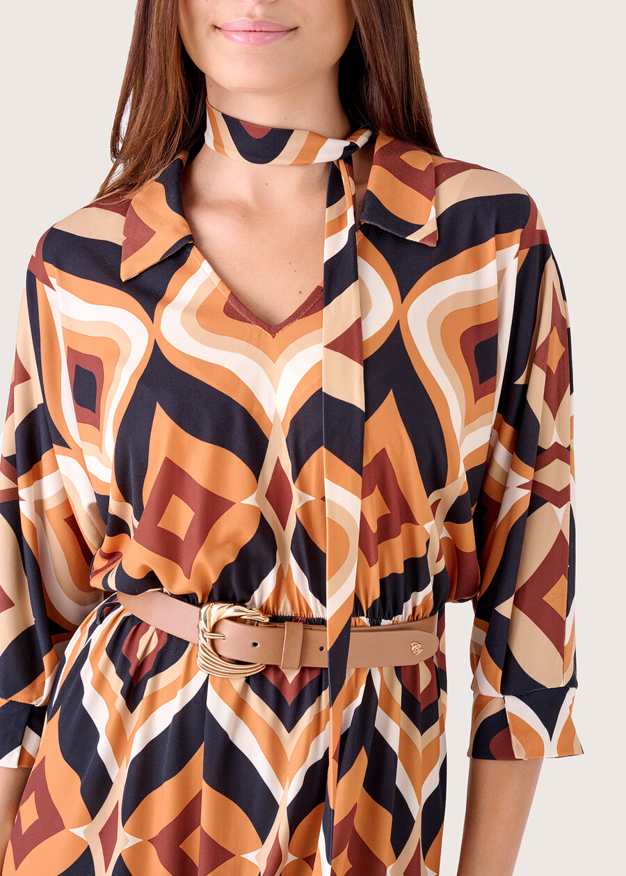 Adrianne patterned dress BEIGE TAUPE Woman , image number 3