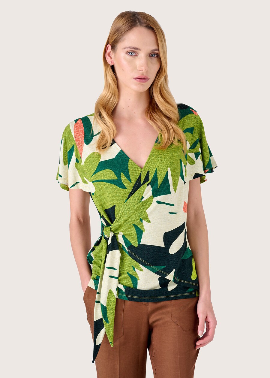 Samu crossover neckline t-shirt VERDE SALAD Woman , image number 1