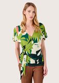 Samu crossover neckline t-shirt VERDE SALAD Woman image number 1