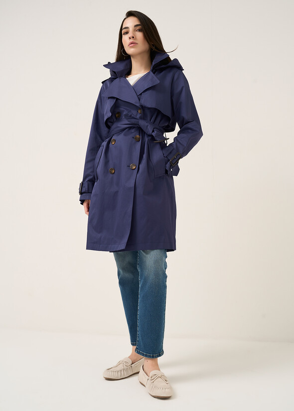 Timon hooded trench coat BLU Woman null