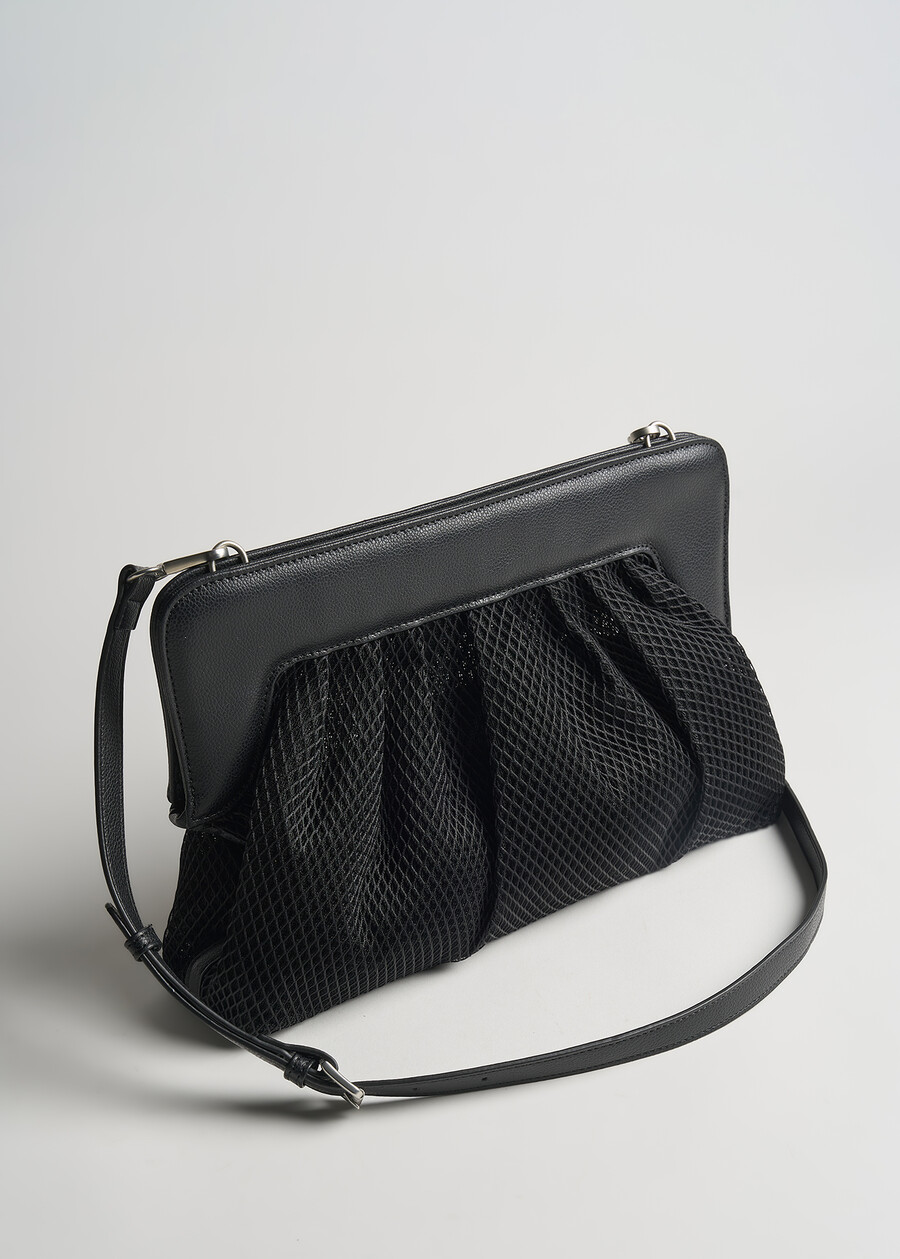 Pochette Blackey in tessuto rete BIANCO WHITENERO BLACK Donna , immagine n. 2