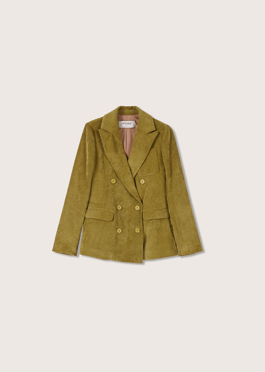 Geneva velvet double-breasted jacket VERDE GOLDEN Woman , image number 6