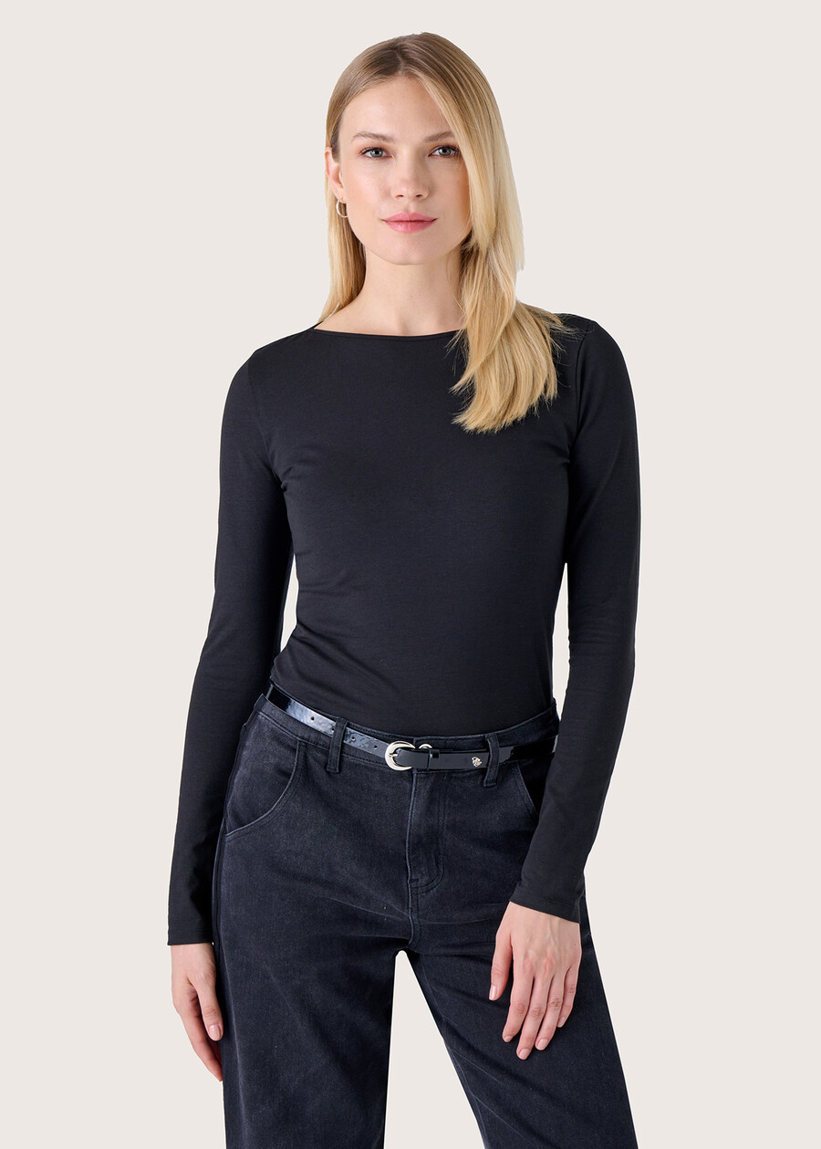 T-shirt Sabry in cotone NERO BLACKBIANCO WHITE Donna , immagine n. 1