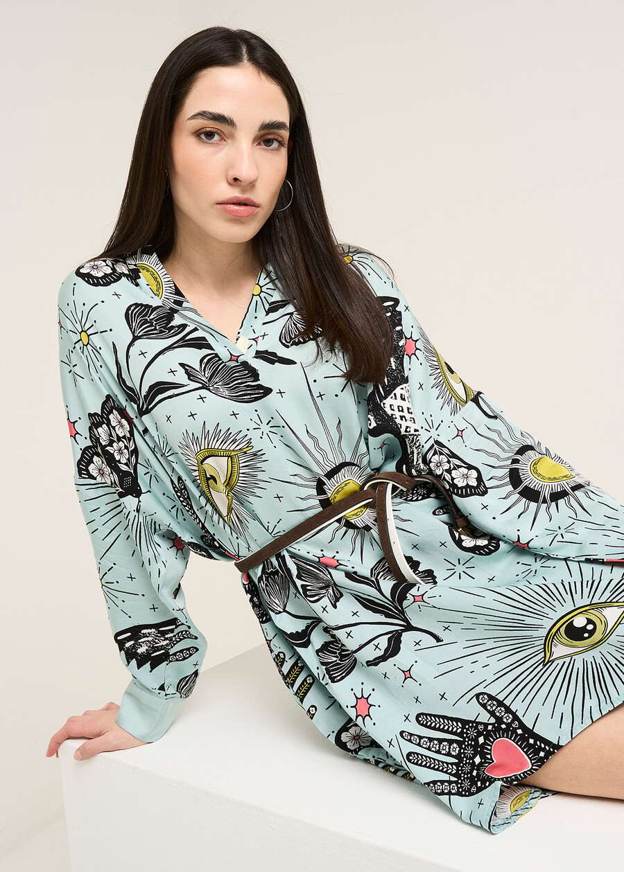 Camicia lunga Cady fantasia VERDE Donna , immagine n. 2