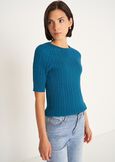 Maglia Marcel con lavorazione a treccia VERDE PAVONE Donna immagine n. 1