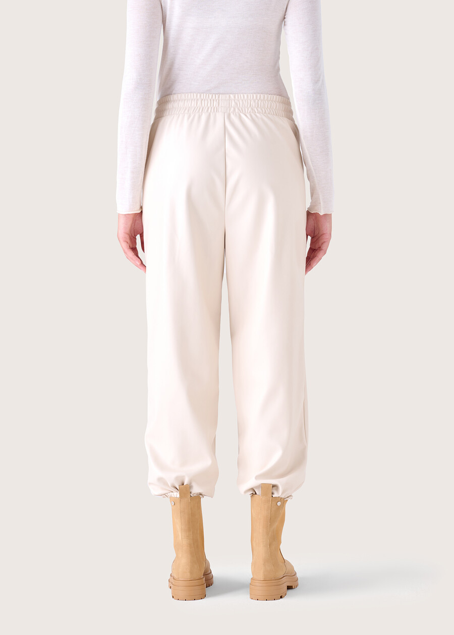 Pantalone Panama in ecopelle BEIGE GESSO Donna , immagine n. 4