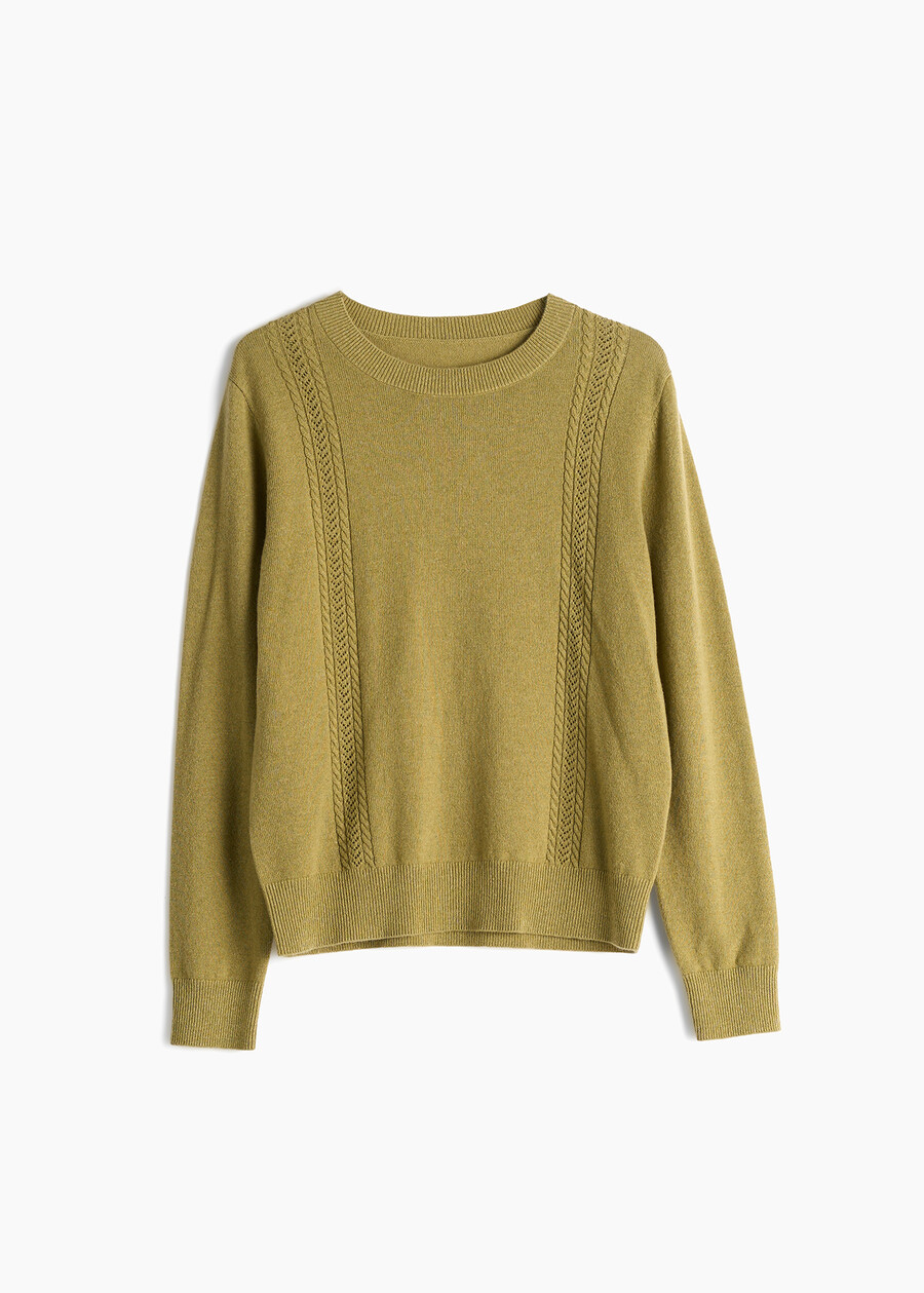Maglia Marty treccia Laboratorio ROSSO BORDEAUXVERDE Donna , immagine n. 4