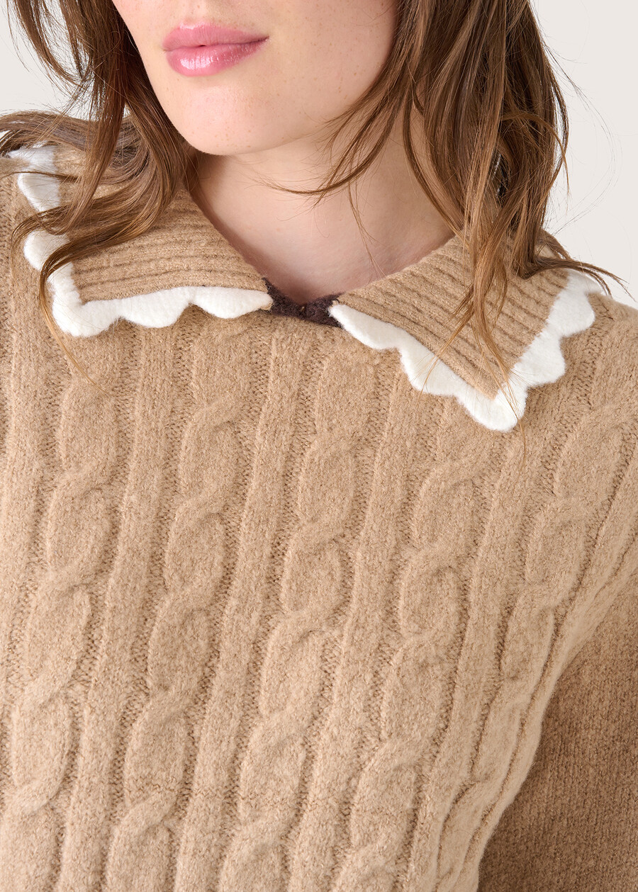 Maglia Marly con colletto MARRONE CARAMELLO Donna , immagine n. 2