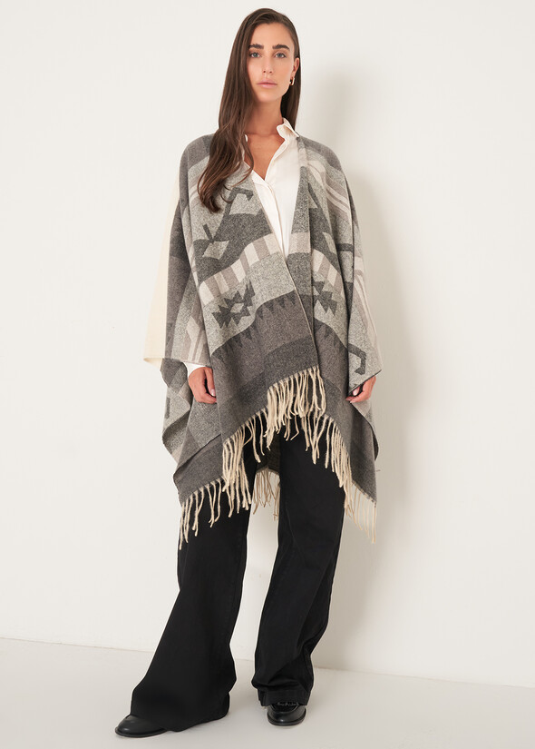 Mantella Maria con stampa azteca Mantella Maria con stampa azteca BEIGE LATTE Donna null